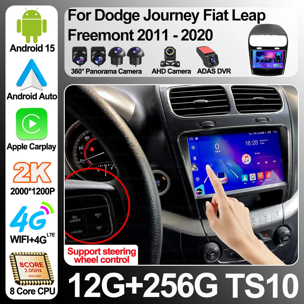 Android 16 For Dodge Journey Fiat Leap Freemont 2011 - 2020 Car Radio Multimedia Video Pla | AUTOKITSHOP