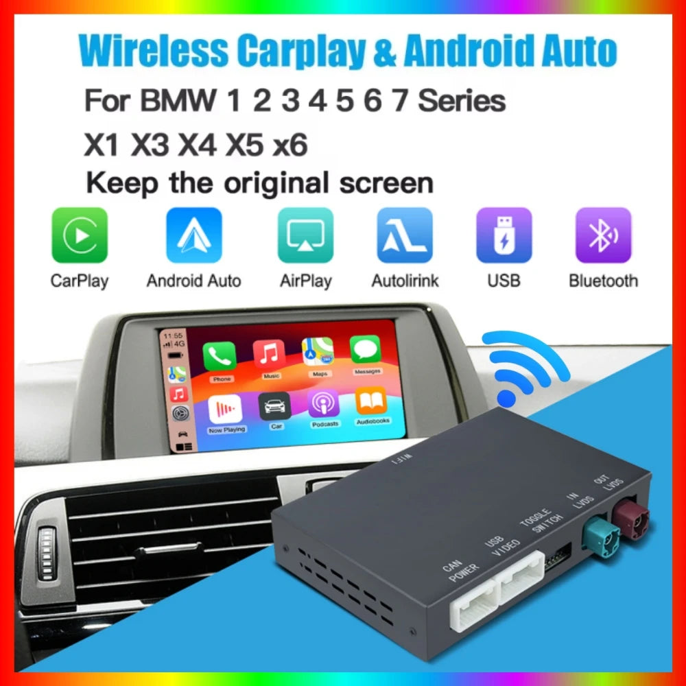 Wireless CarPlay & Android Auto Mirror Link Functions Decoder For BMW NBT CIC System 1 2 3 | AUTOKITSHOP