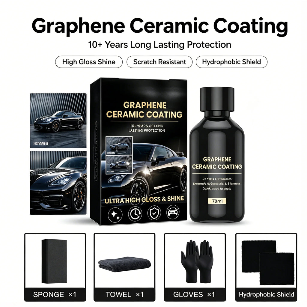 Auto Paint Care 70ml Graphene Ceramic Coating Nano Liquid Glass Plated Crystal Car Polish With S - Automotive LED Light