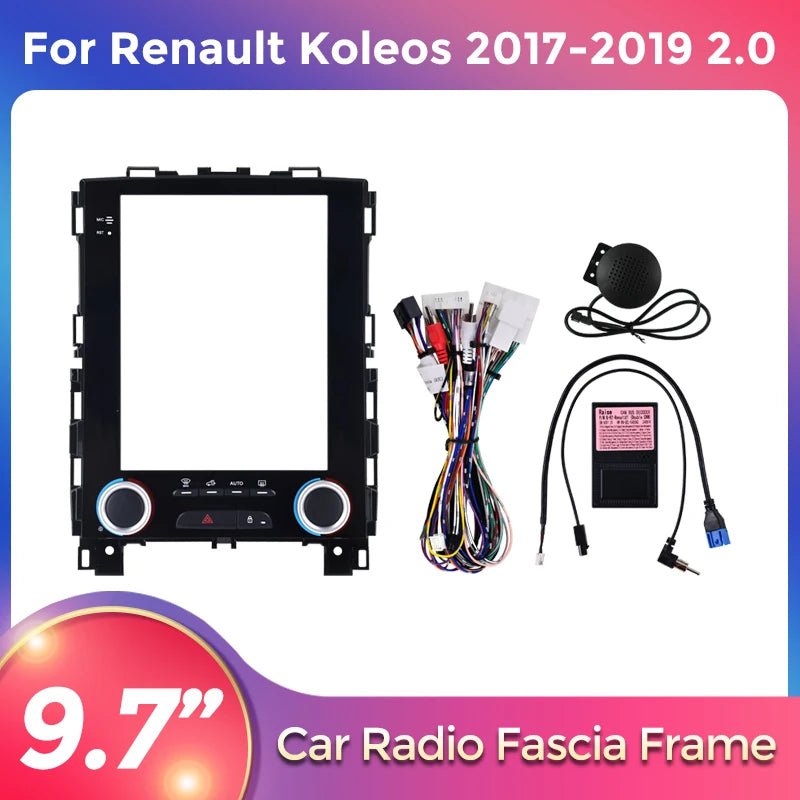 9.7" For Tesla Style Android Car Radio Fascia Adapter For Renault KOLEOS 2017-2019 Headuni