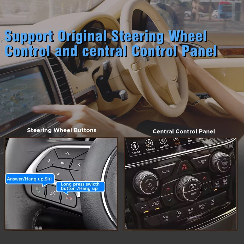 Wireless Carplay Android Auto for Jeep Grand Cherokee Navigation Mirror Link AirPlay OEM S