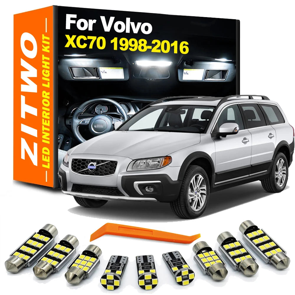 ZITWO 16Pcs LED Bulb Interior Dome Map Trunk Foot Light Kit For Volvo XC70 1998- for Volvo XC70 1998-2010 - Canbus LED C