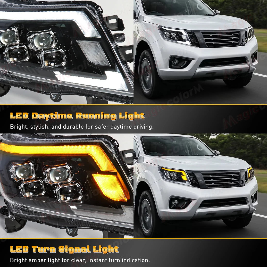 For Nissan Navara 2014 2015 2016 2017 2018 2019 2020 2021 LED Headlights Car Head Lamps Fr | AUTOKITSHOP
