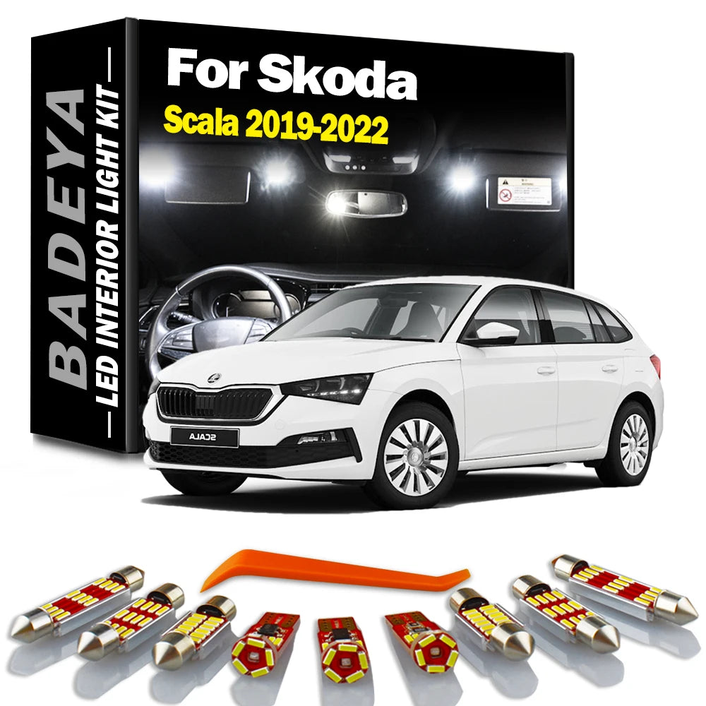 11-Piece LED Interior Light Kit for Skoda - Canbus Error-Free Interior Bulbs