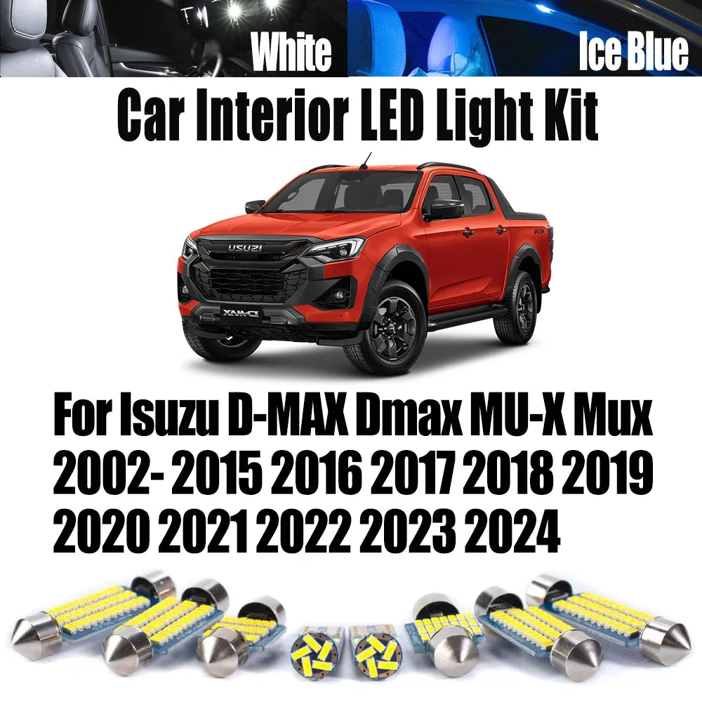 LED Interior Light Kit for Isuzu D-MAX Dmax MU-X Mux 2002- 2018 - Canbus Dome Map Door Trunk Bulbs | AUTOKITSHOP