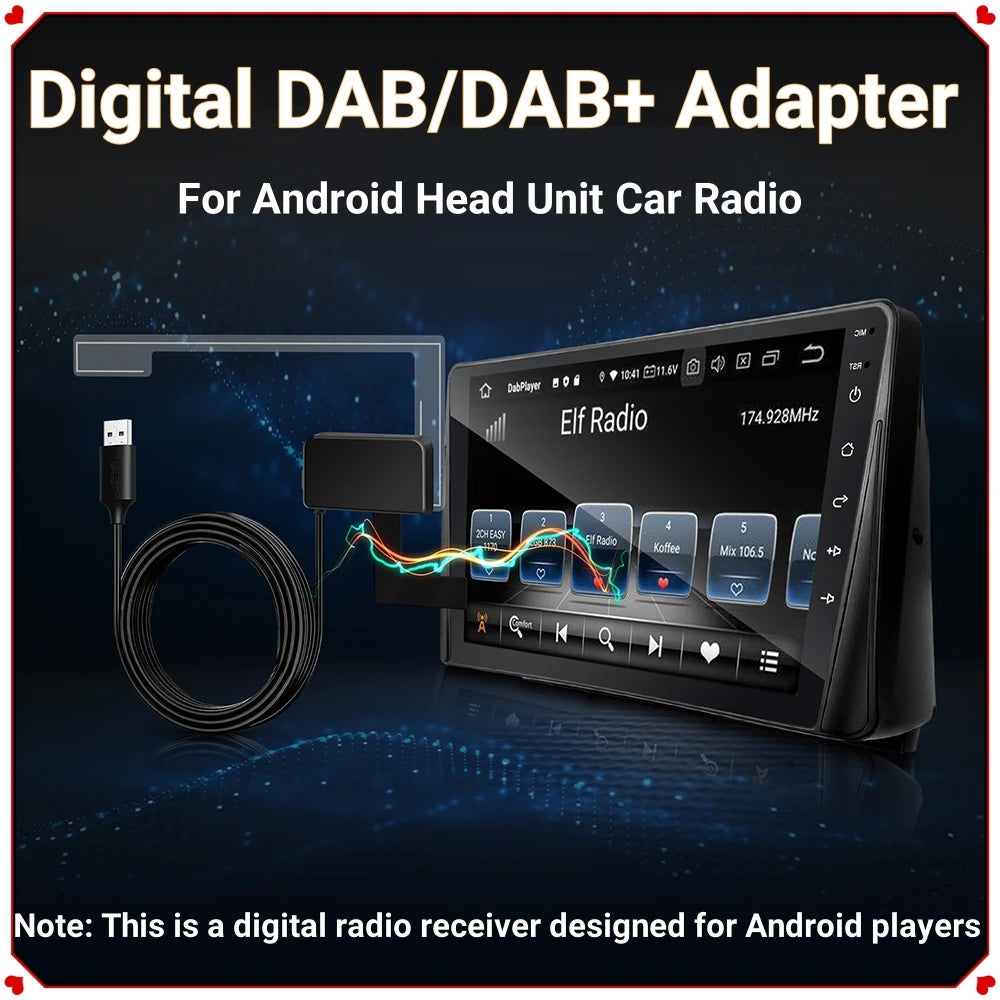DAB/DAB+ Car Radio Head Unit Aerial Antenna Windshield Mounting USB Plug Signal Reception  | AUTOKITSHOP