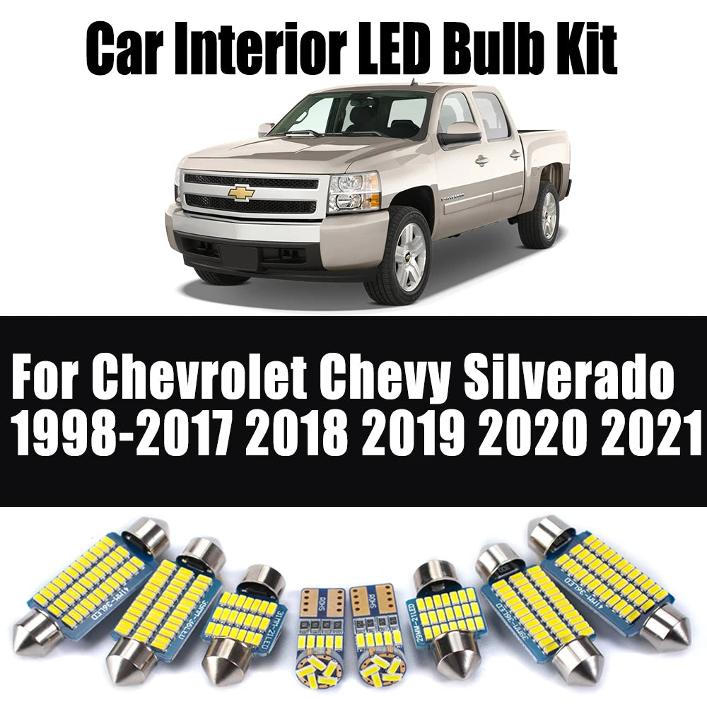 LED Interior Light Kit for Chevrolet Chevy Silverado 1998-2017 - Canbus Dome Map Door Trunk Bulbs | AUTOKITSHOP