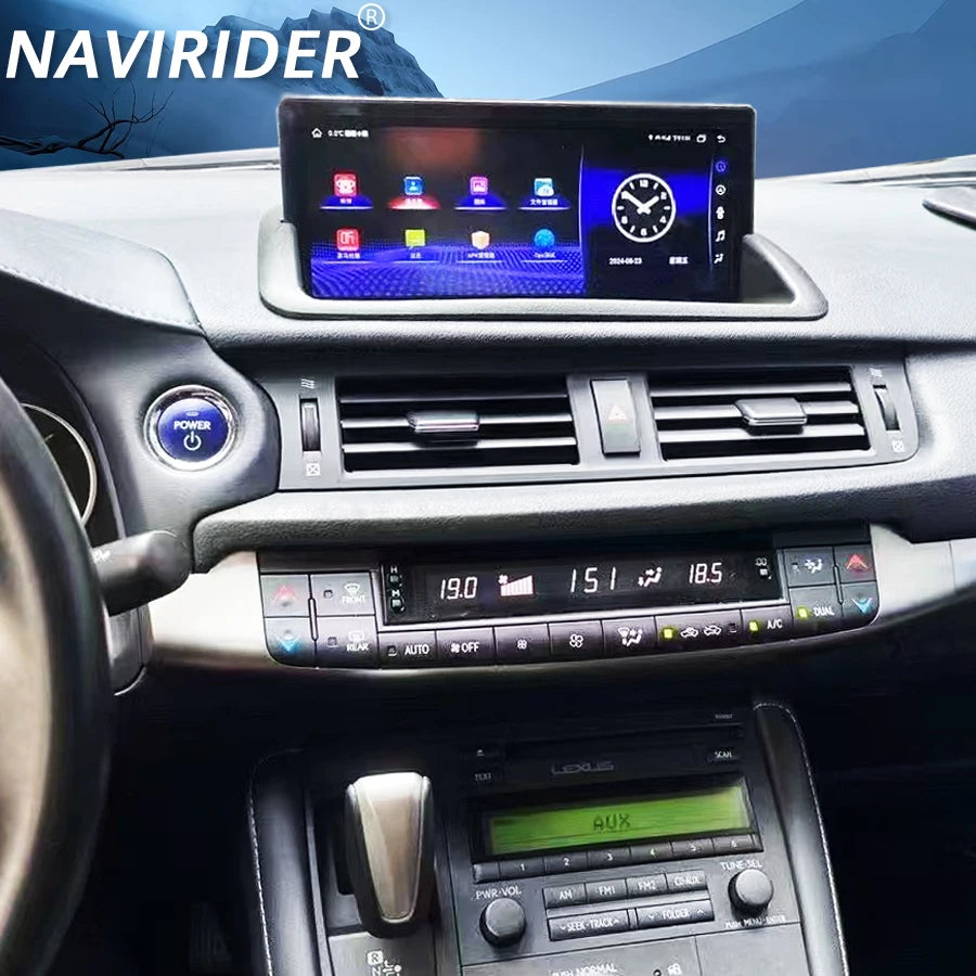 10.25inch Android 14 Car Radio Built-in 360 DSP AHD Screen For Lexus CT CT200 CT200h 2012-