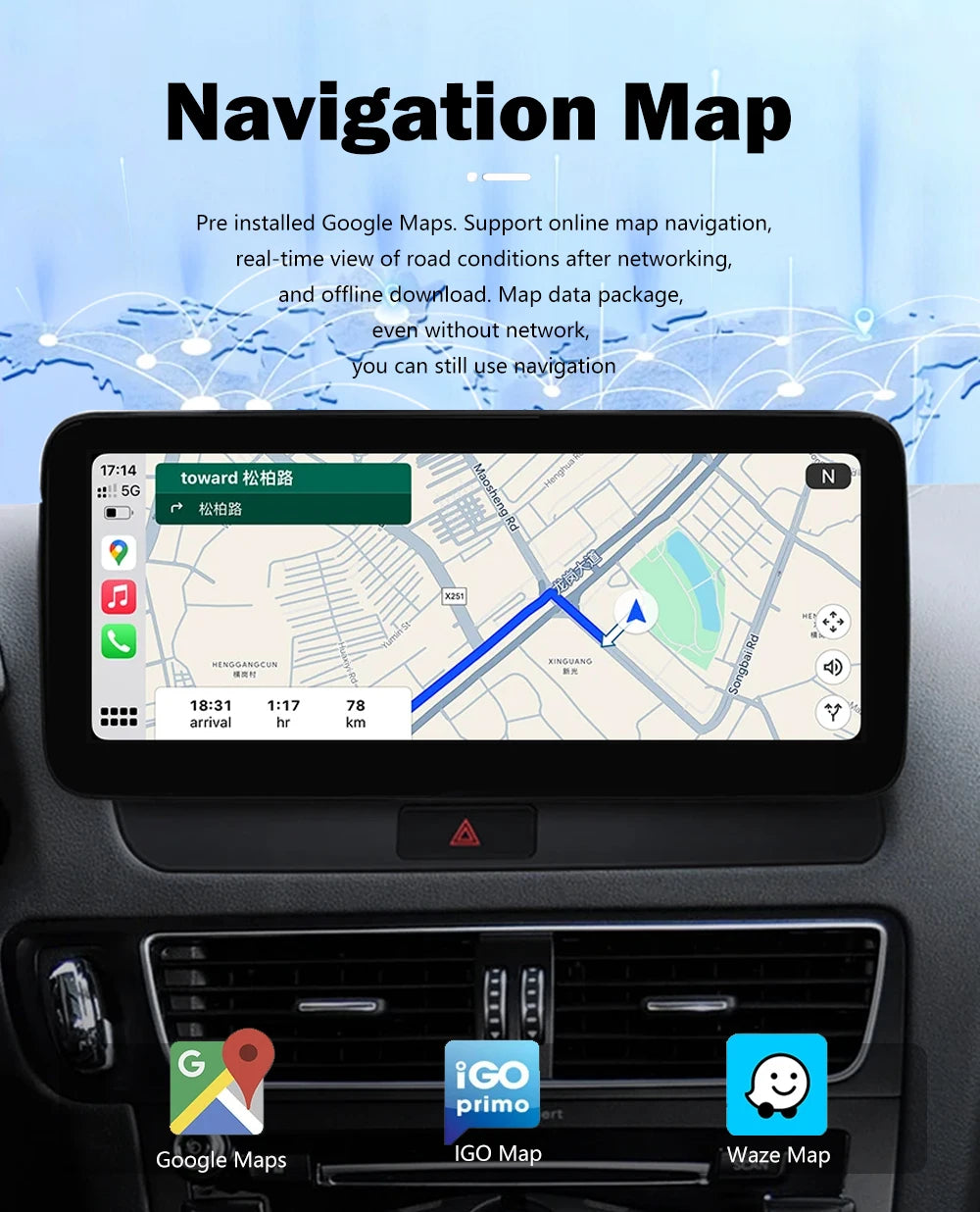 12.3" For Audi A6 A7 C7 RS6 RS7 S6 2012-2018 Multimedia Player Carplay Android Auto Stereo