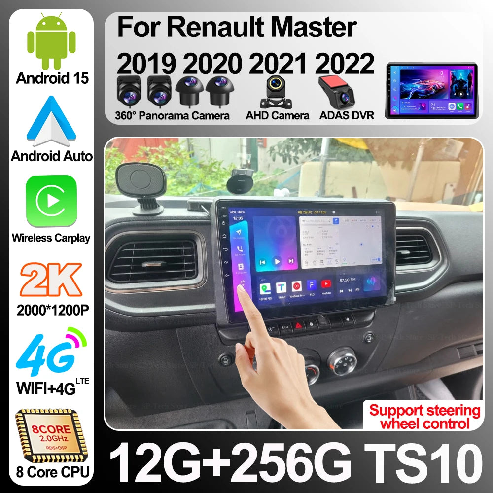 Android 16 For Renault Master 2019 2020 2021 2022 Car Radio Wireless Carplay Multimedia Vi | AUTOKITSHOP