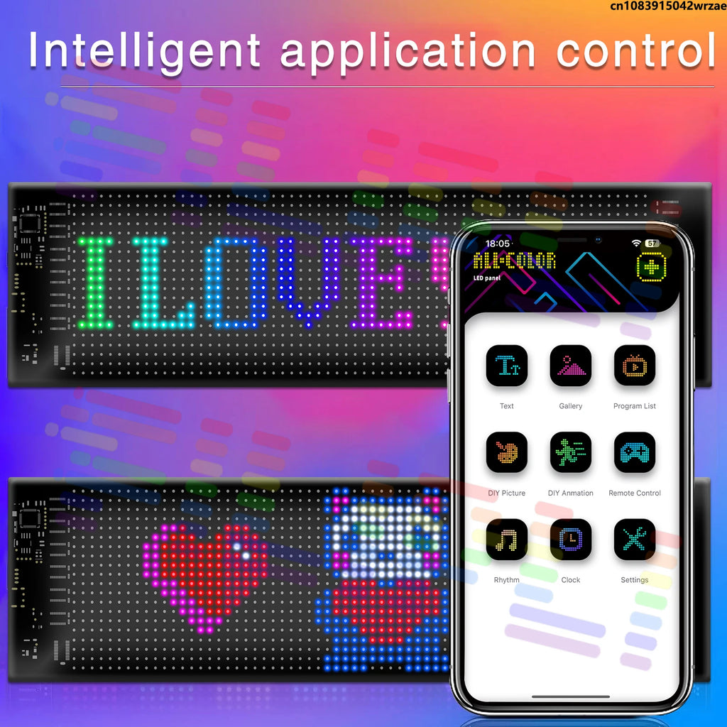 20x64 RGB Devil's Eye LED Matrix Panel, DIY Remote Control Adjustable Scrolling Lighting f | AUTOKITSHOP