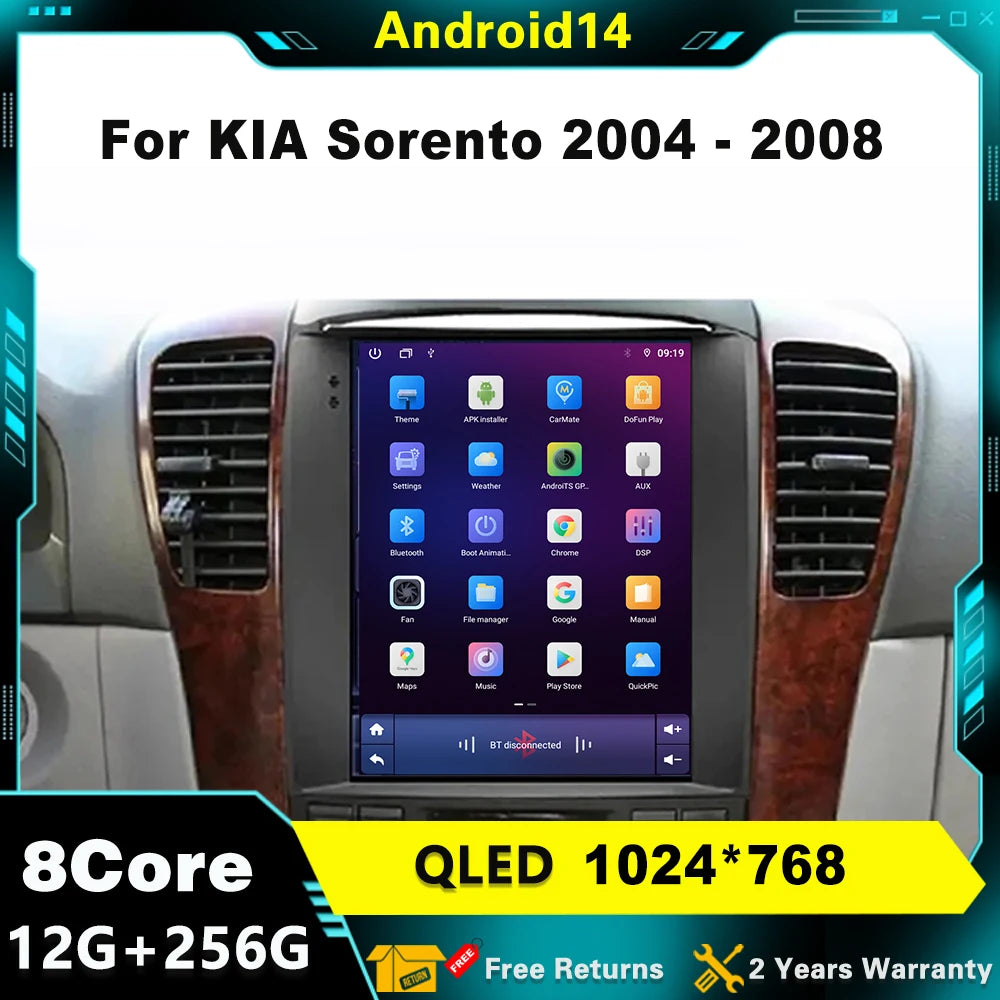 Android 14 For KIA Sorento 2004 - 2008 Car Radio Multimedia Video Player Navigation GPS 4G
