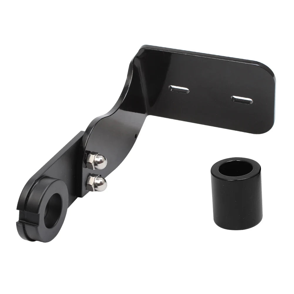 Black Modified Side Mount License Plate Bracket Holder for Harley Softail Fat Boy Breakout Dyna  - Automotive LED Light