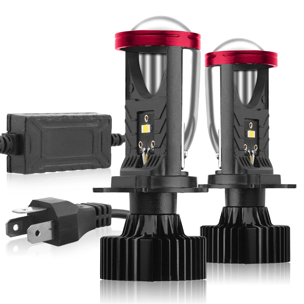45000LM Canbus H4 LED Headlight Bulbs 300W Super Bright Projector Lens 6000K White Externa