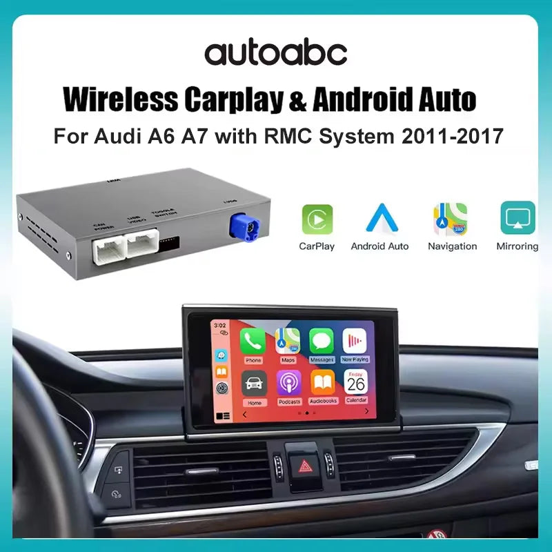 Wireless Carplay Android Auto for Audi A6 S6 A7 C7 RMC with Interface Mirror Link AirPlay  | AUTOKITSHOP