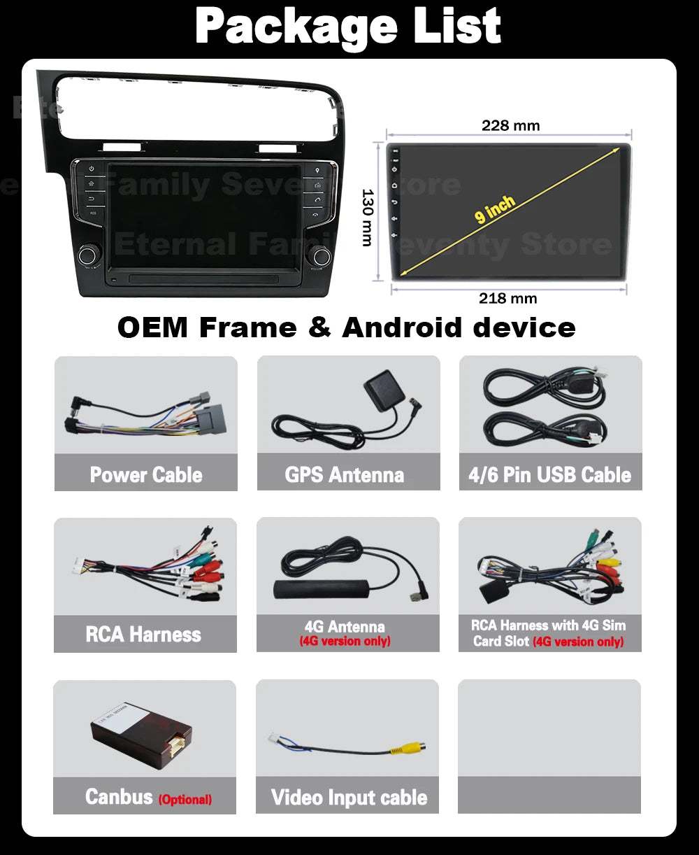 9-inch Android 16 ForVolkswagen VW Golf 7 2013 2014 2015 2016 2017 all-in-one Carplay Car