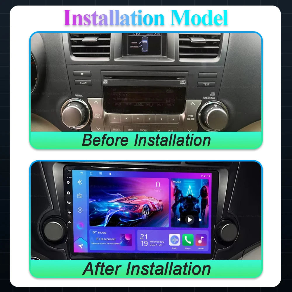 Android 16 For Toyota Highlander 2 Xu40 2007-2013 Car Radio Carplay Auto Multimedia Video  | AUTOKITSHOP