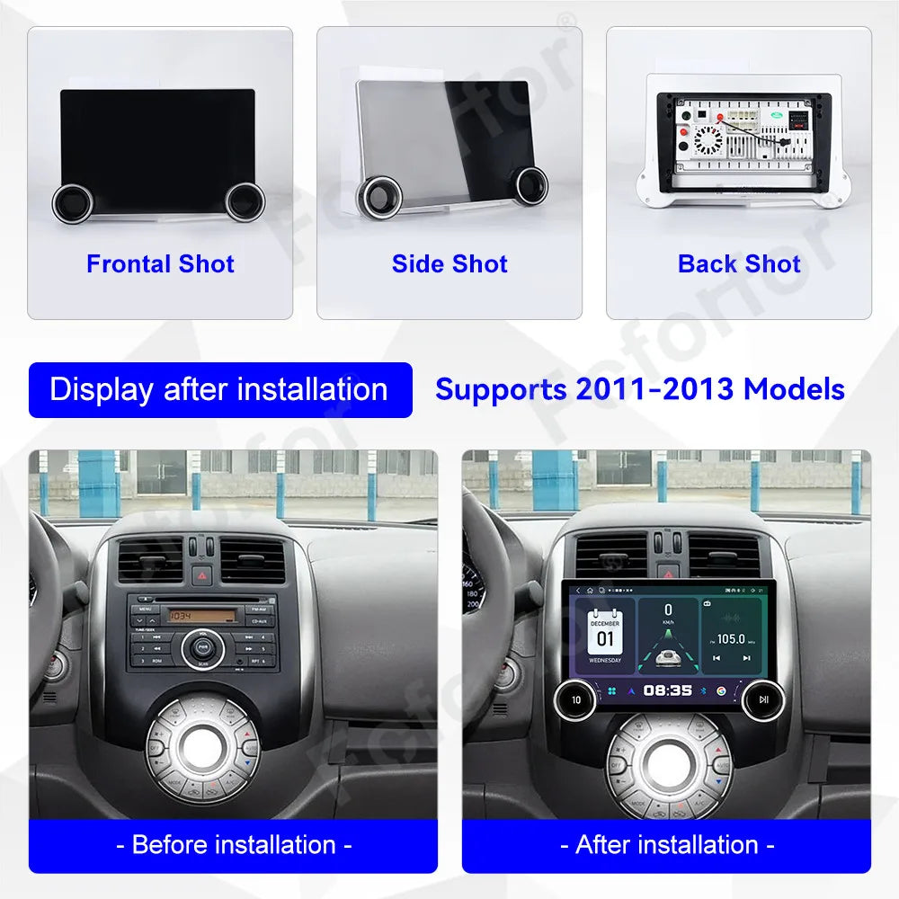 Modern Stylish 11.5 Inch Android 15 Full HD Touch Wireless CarPlay GPS Multimedia Player H