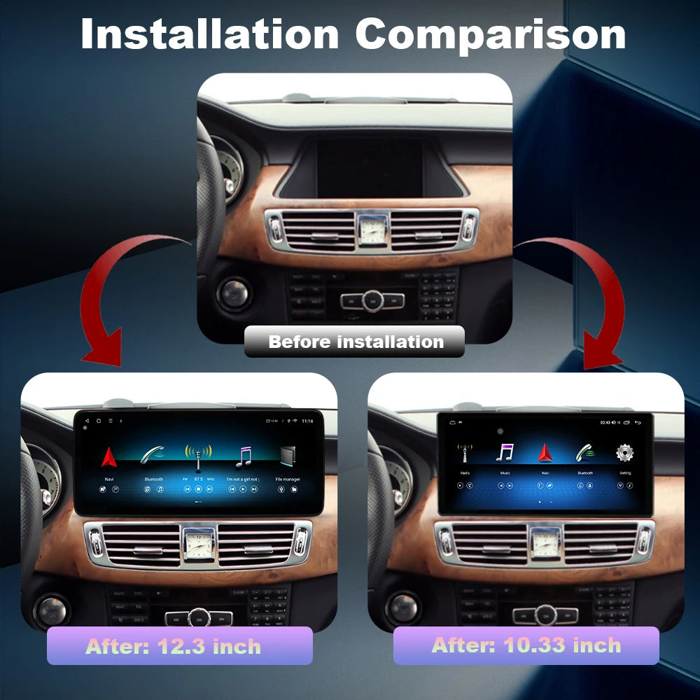 Android 14 Wireless CarPlay For Mercede Benz CLS 2011-2018 Car Radio Multimedia Player Nav
