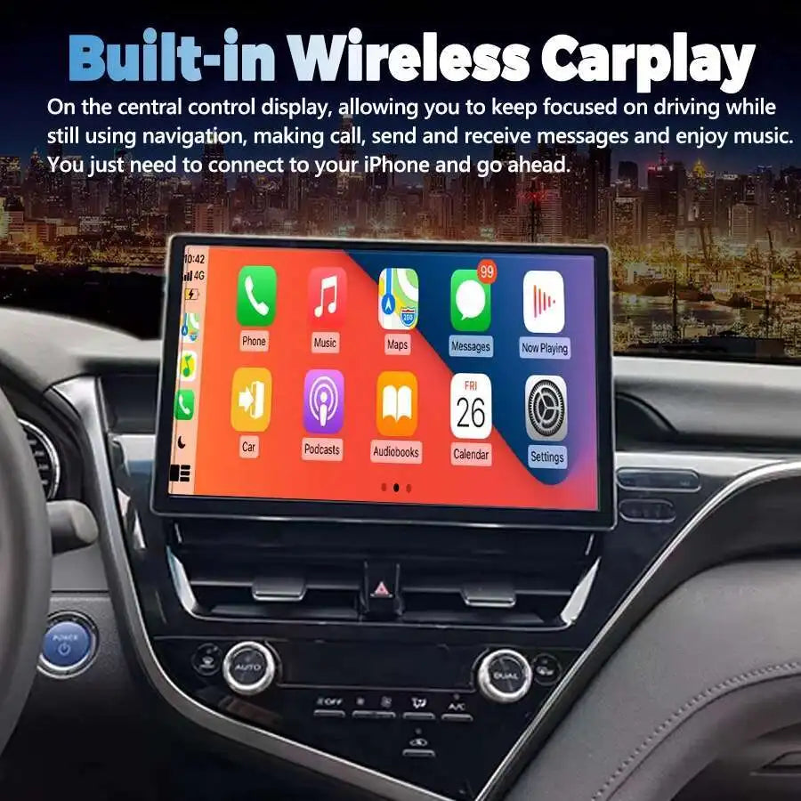 Android 15 2K Screen 8+256G For Toyota Camry 2021-2024 Car Radio Autoradio Universal 4G 5G | AUTOKITSHOP