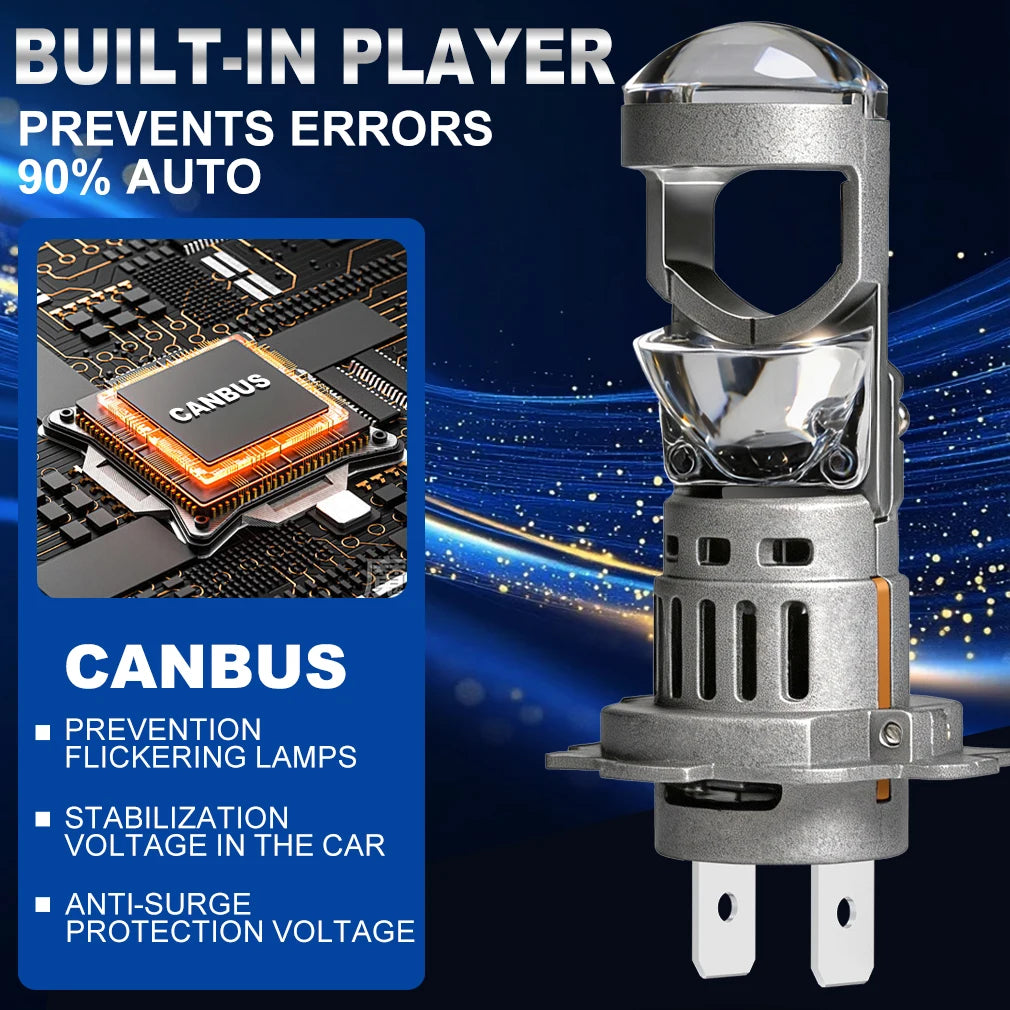 XSTORM H7 LED Headlight Projector Lens Canbus 20000LM 80W LED H7 Light Hi/Low Beam Lamp Ca