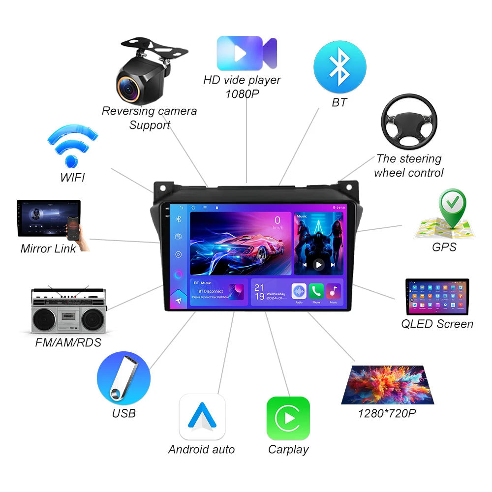 Android 16 For Suzuki Alto 2009 2010 2011 2012 2013 2014 2015 2016 Multimedia Stereo Car D | AUTOKITSHOP