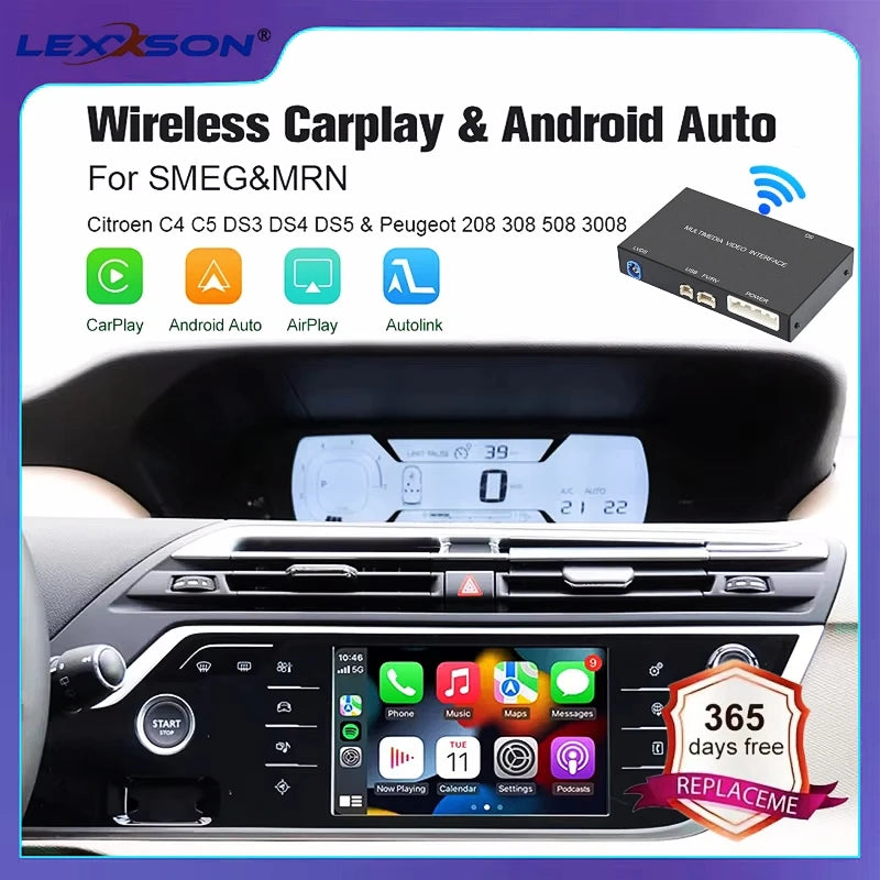 Wireless Carplay Adapter Android Auto Module For Peugeot Citroen SMEG MRN 208 308 508 3008 | AUTOKITSHOP