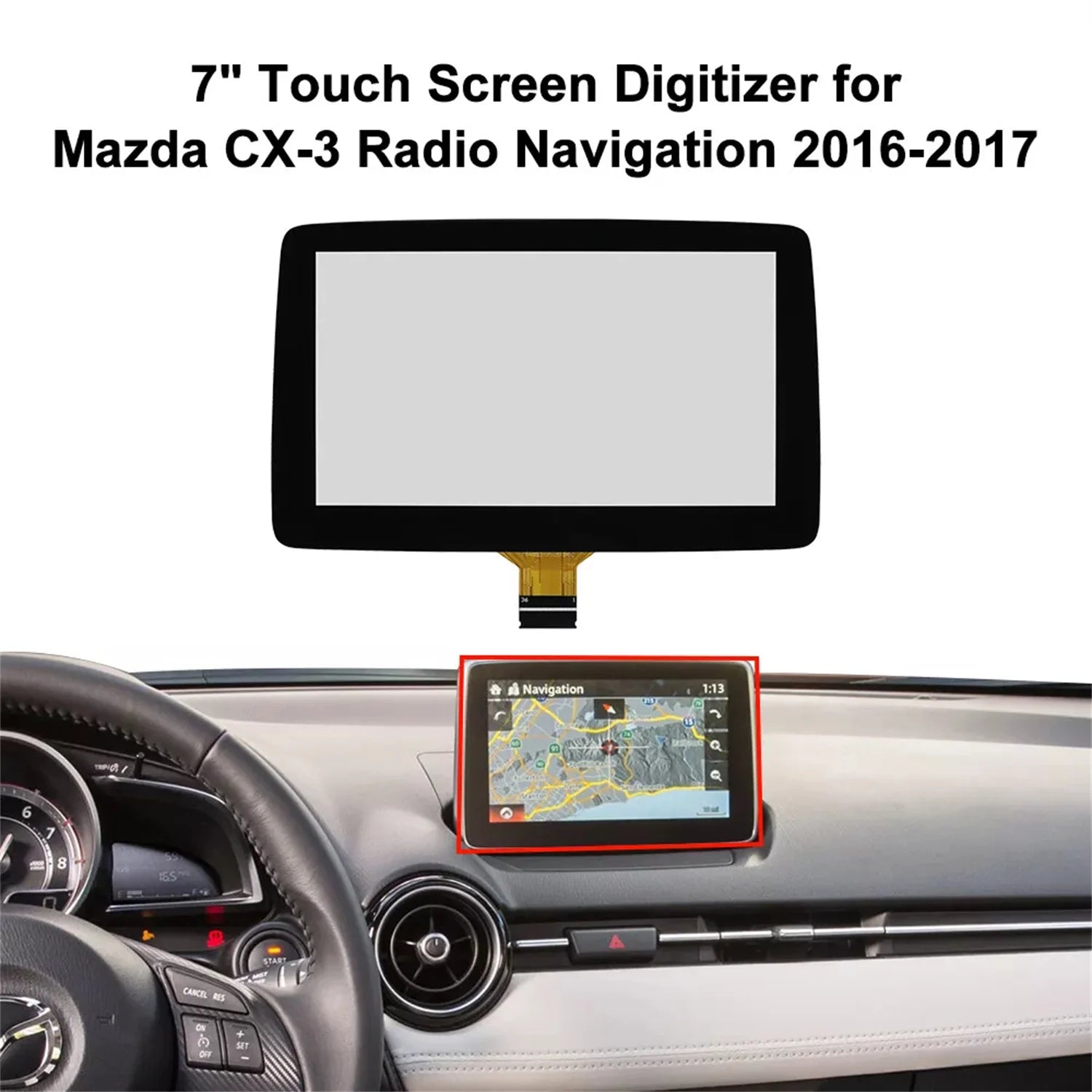 7" Touch Screen Digitizer for Mazda 3 CX-3 MX-5 Radio Navigation TM070RDZ38