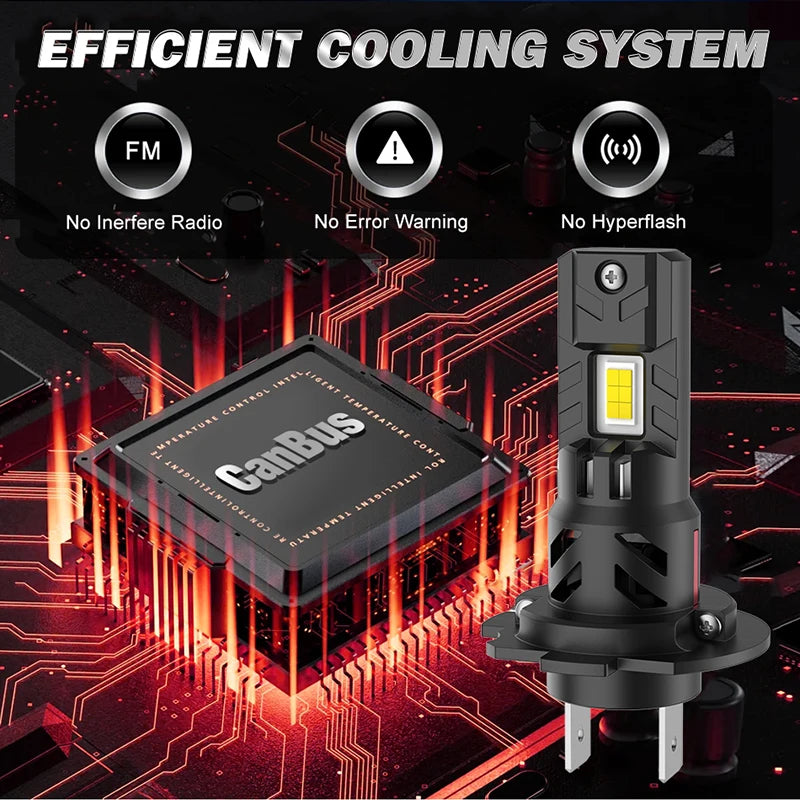 6700W H7 Led Canbus Light CSP 1:1 Mini Size Car Headlight 6700000LM Super Bright Wireless