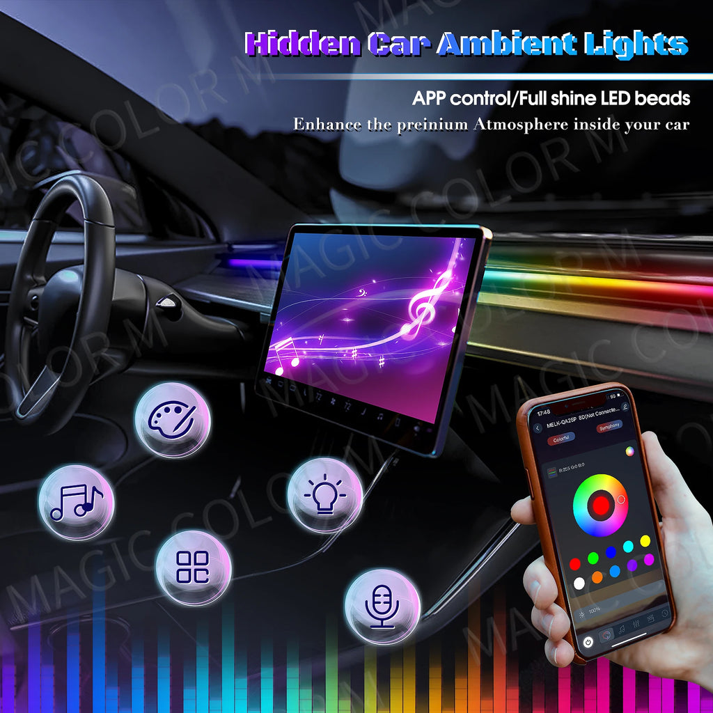 64 Color - Ambient Light - App Control - Car Interior Lighting | AUTOKITSHOP