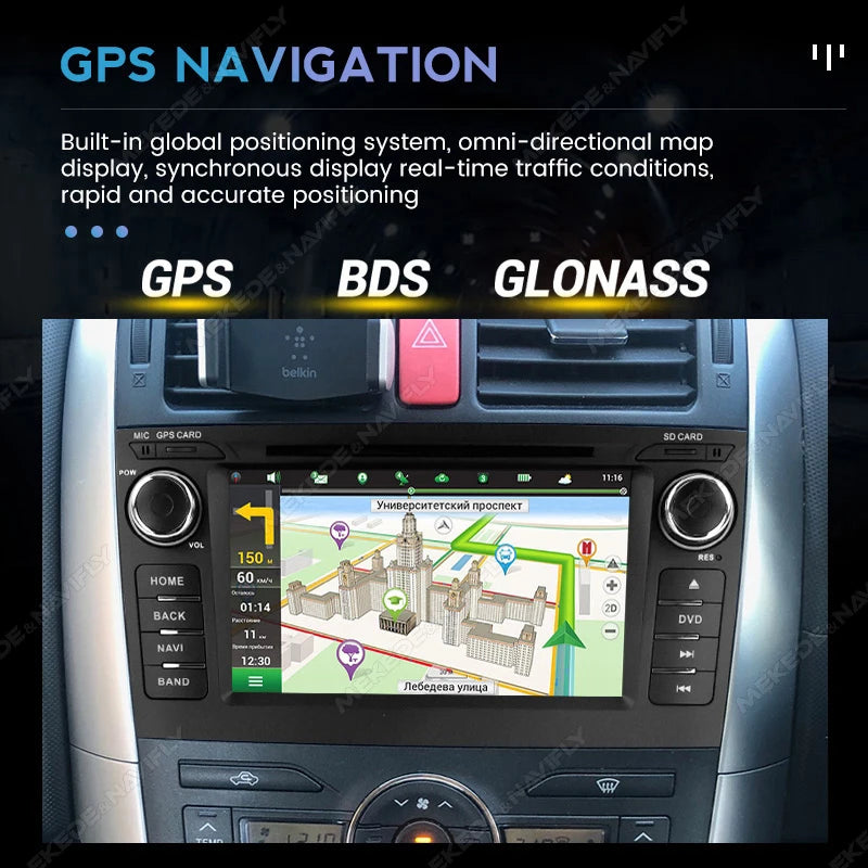 7" Android 15 Car Radio For Toyota Corolla Auris E150 2006-2012 Multimedia Player GPS Inte