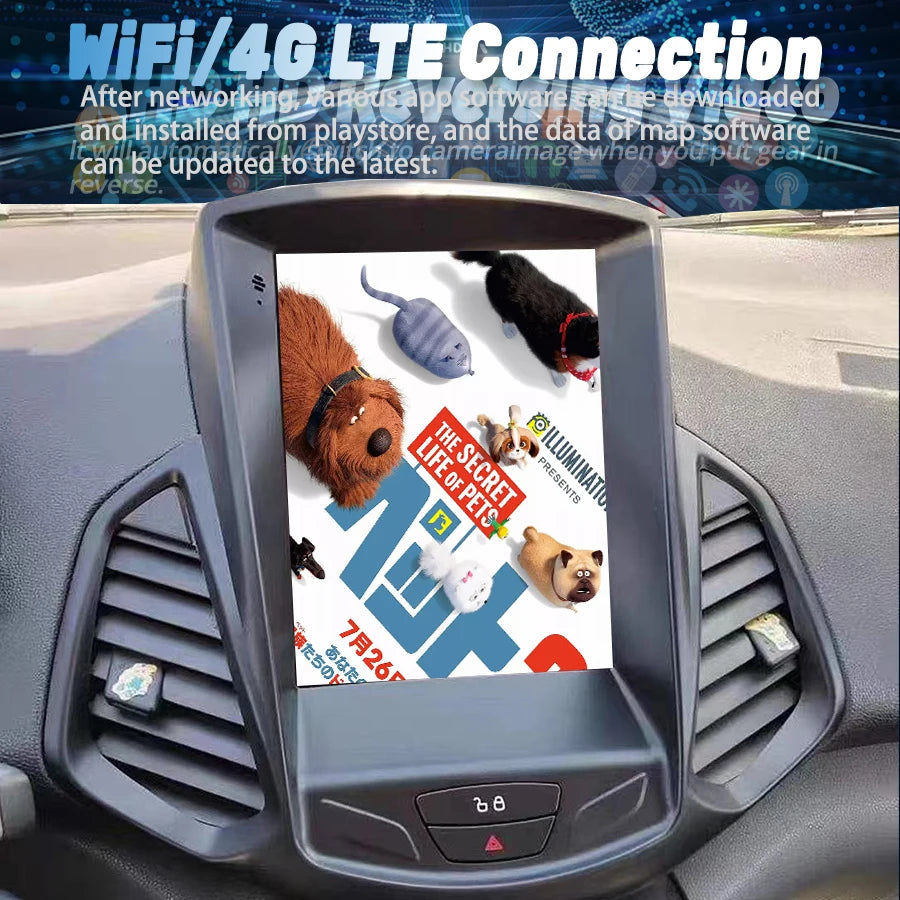 Car GPS Android Auto Carplay 10.4inch Car Radio HU Navi For Ford Ecosport YiBi 2018 4G Mul