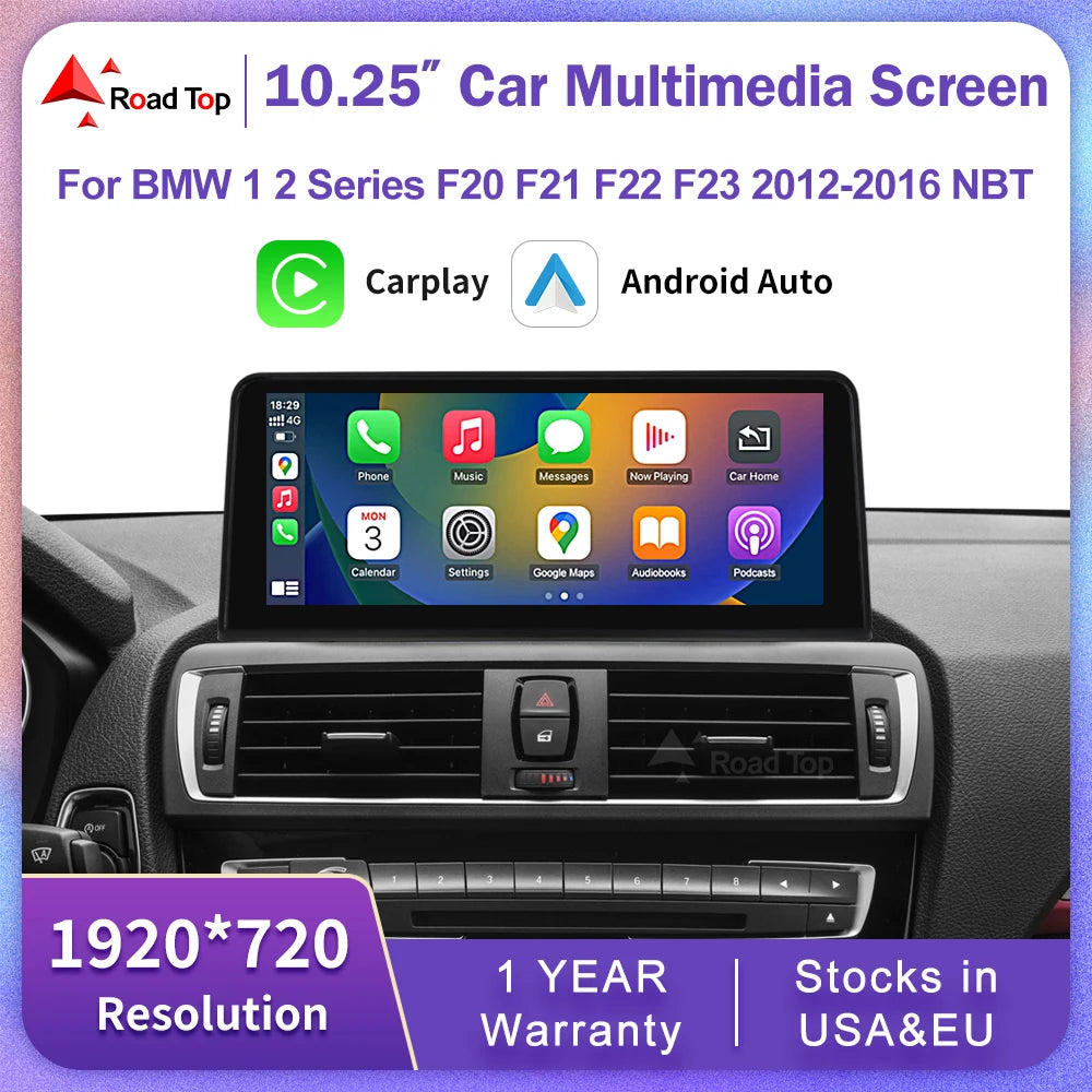 10.25" 12.3" Wireless CarPlay Android Auto 1920*720 Multimedia Display Screen For BMW Seri | AUTOKITSHOP