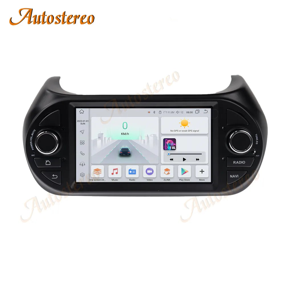 7 Inch Android 14 Carplay For FIAT Fiorino Qubo 2008 -2016 Car Radio GPS navigation Head U