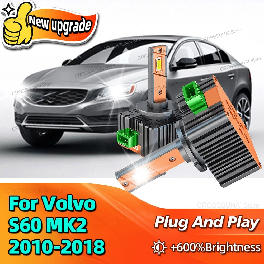 For Volvo S60 MK2 2010 2011 2012 2013 2014 2015 2016 17 2018 LED Headlight Bulbs D3S Car L