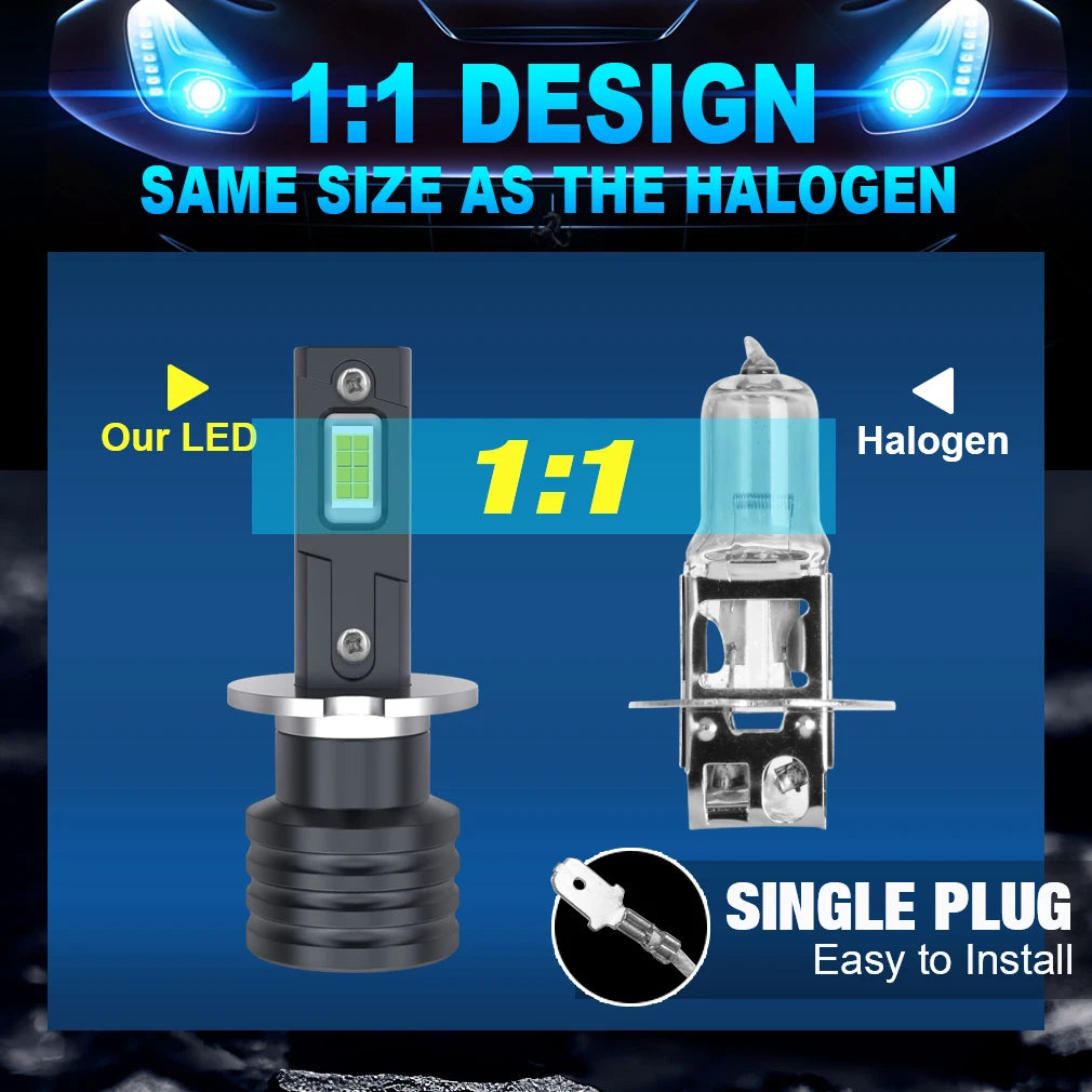 XSTORM H1 H3 Led Headlight Bulb Car Fog lights 20000LM Day Driving Light Auto H3 H1 Led La