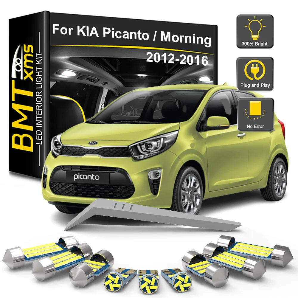 8-Piece LED Interior Light Kit for KIA Picanto Morning - Canbus Error-Free Bulbs | AUTOKITSHOP