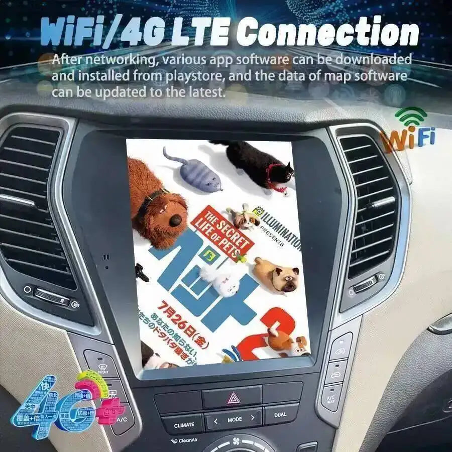 Multimedia Player Navigation Android 15 DVD QLED Screen For Hyundai Santa Fe IX45 2012-201