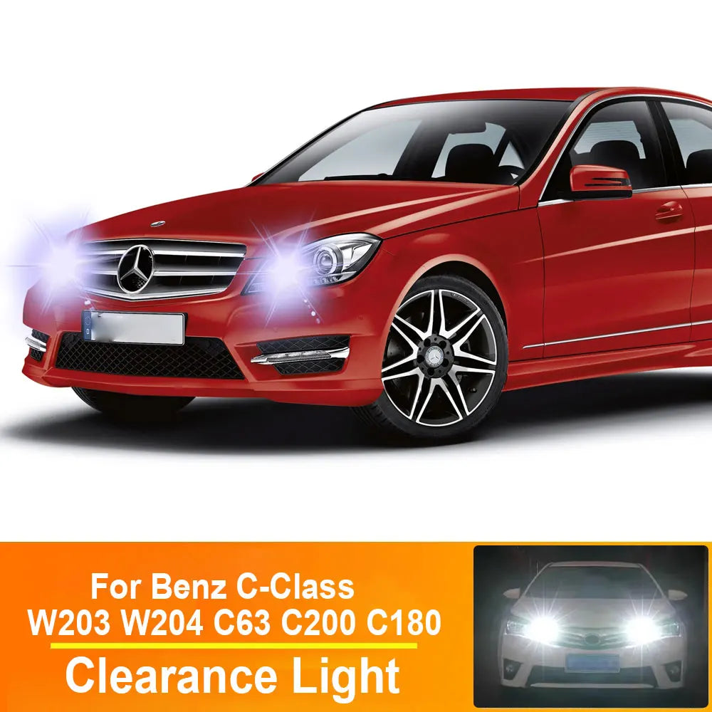 2-Piece LED Interior Light Kit for Mercedes Benz C-Class W203 W204 C63 C200 C180 Canbus No Error - Canbus Error-Free ...