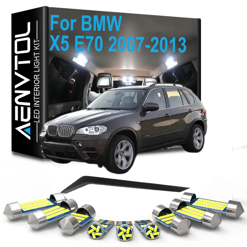 Canbus LED Bulb Interior Dome Door Plate Light Kit For BMW X5 E70 2007 2008 2009 2010 2011