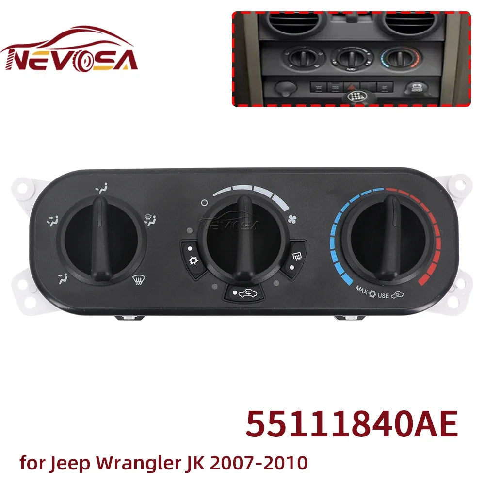 A/C Heater Control For Jeep Wrangler JK 2007 2008 2009 2010 Air Conditioning Control Unit Switch - Automotive LED Light