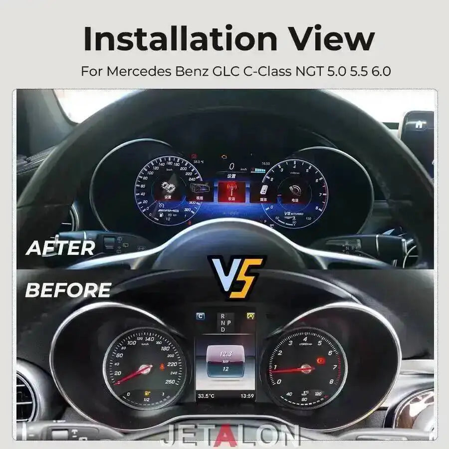 For Mercedes Benz W205 GLC C-Class C Class 2015-2018 Virtual Cockpit 12.3" LCD Instrument  | AUTOKITSHOP
