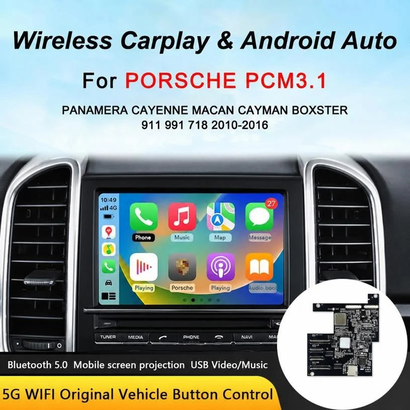 Wireless CarPlay Android auto For Panamera Cayenne Macan Cayma 911 918 PCM 3.1 Support Mir