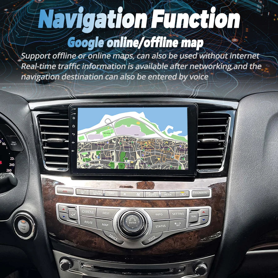 9inch For Infiniti QX60 JX35 2011-2019 Android Auto CarPlay GPS Navigation Stereo Video Ca