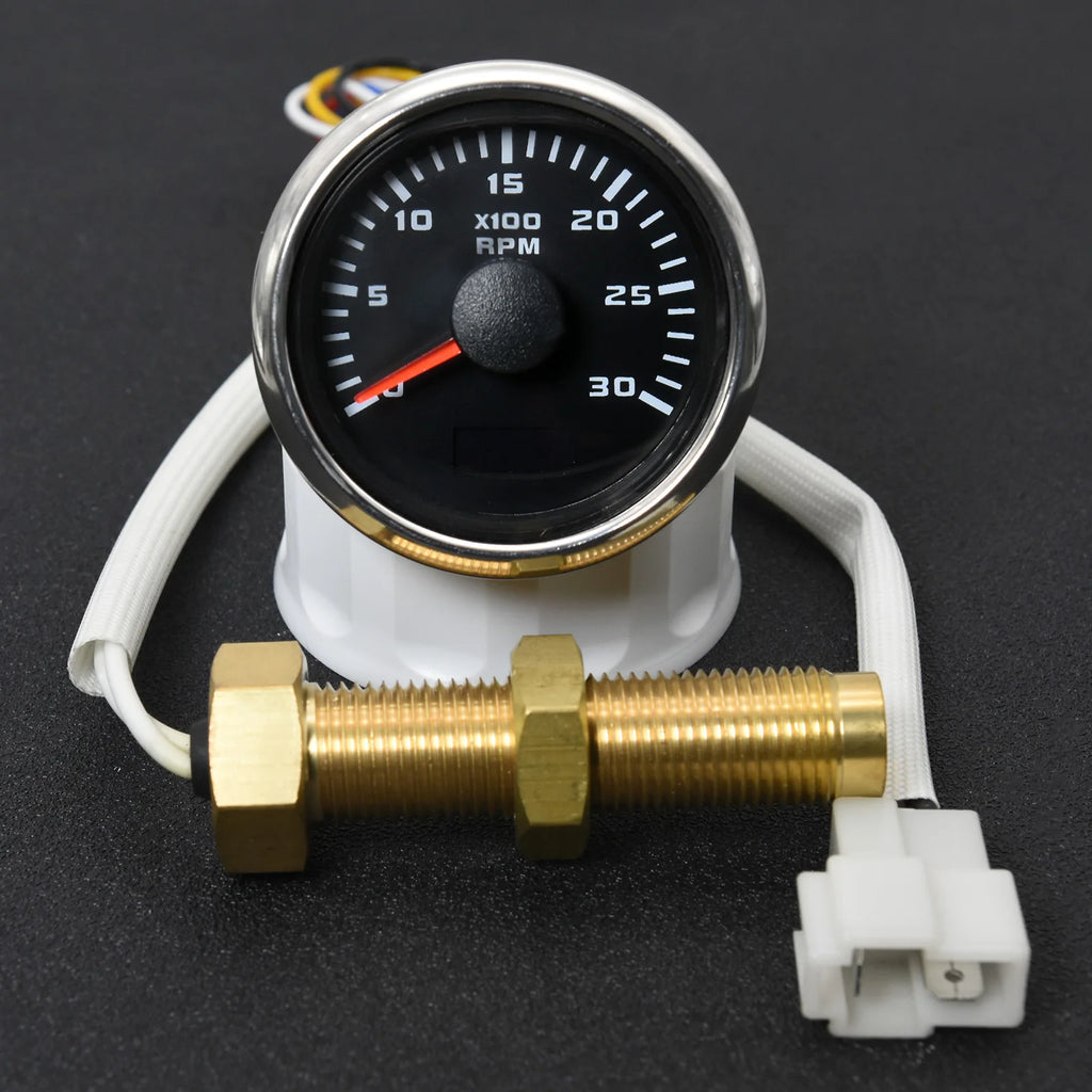 HD 0~3000 RPM 4000RPM 7000RPM 8000RPM 52mm Tachometer +Tacho Sensor Car Marine Outboard Diesel E - Automotive LED Light