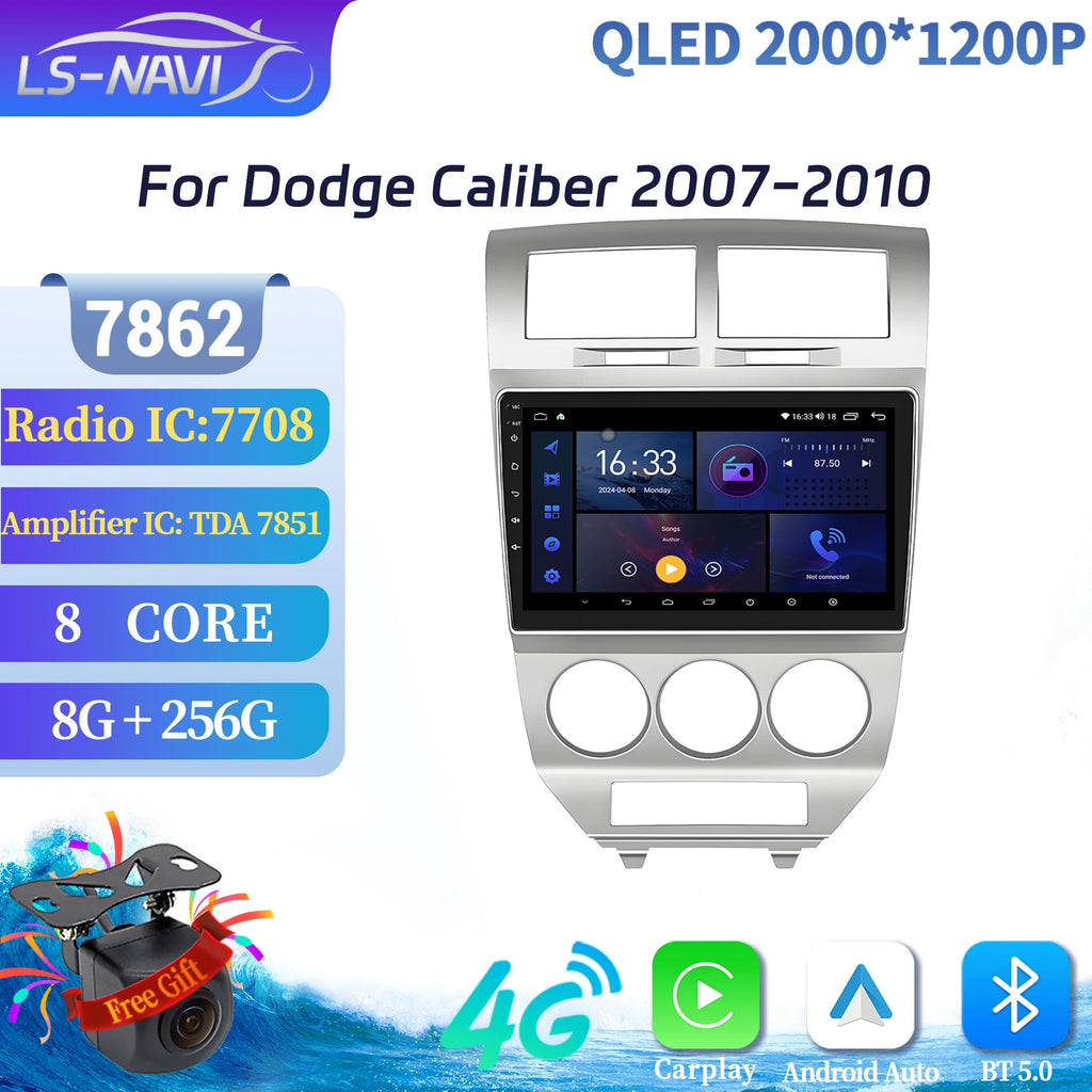 For Dodge Caliber 2007-2010 Android 14 Car Radio Multimedia Navigation Wireless Bluetooth