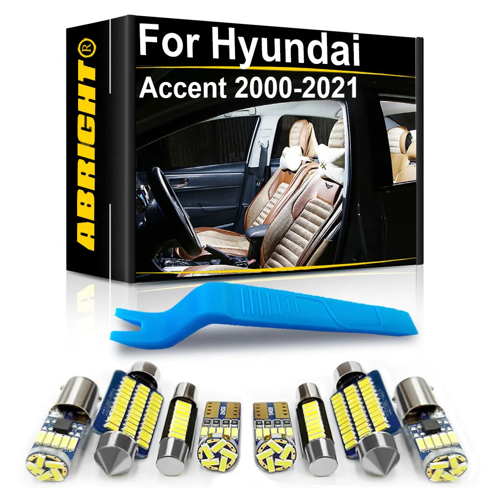 LED Interior Light Kit for Hyundai Accent 2 3 4 5 Hatchback Tuning - Canbus Error-Free Bulbs | AUTOKITSHOP