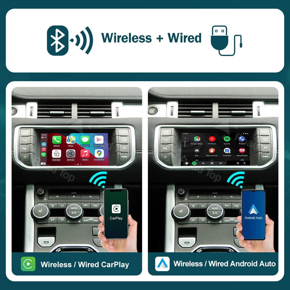 RoadTop Wireless Carplay Android Auto Mirror Link AirPlay Ai Box For Land Rover Jaguar Ran
