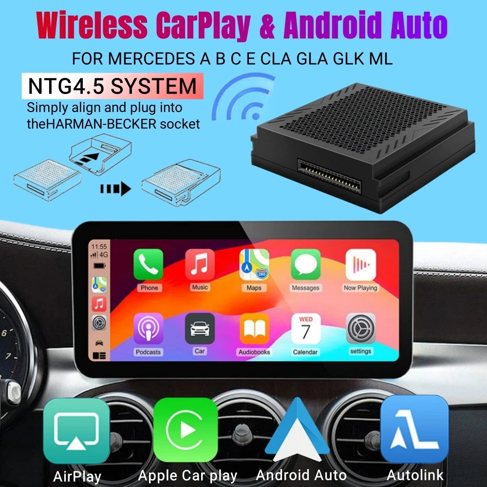 Upgrade Wireless Carplay Suitable For Mercedes Benz A B C E CLA GLA GLK ML Sprinter NTG4.5 | AUTOKITSHOP
