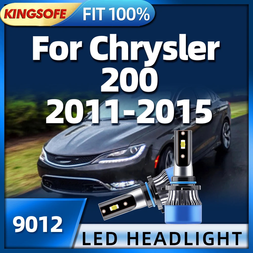 Led Car Headlight Bulbs 160W 9012 Hir2 6000K Light with Cooling Fan For Chrysler 200 2011